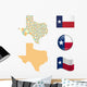 High Detailed Map Texas Wall Stickers Wall Decal