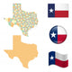 High Detailed Map Texas Wall Stickers Wall Decal