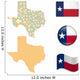 High Detailed Map Texas Wall Stickers Wall Decal
