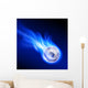 Burning Football Blue Fire Wall Decal