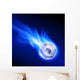 Burning Football Blue Fire Wall Decal