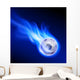 Burning Football Blue Fire Wall Decal