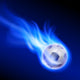 Burning Football Blue Fire Wall Decal
