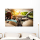 Woman behind Wheel Car Wall Decal
