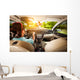 Woman behind Wheel Car Wall Decal