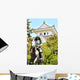 Samurai Statue and Castle Wall Decal