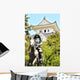 Samurai Statue and Castle Wall Decal