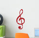 Red Grunge Music Logo Wall Decal