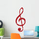 Red Grunge Music Logo Wall Decal
