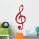 Red Grunge Music Logo Wall Decal