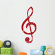 Red Grunge Music Logo Wall Decal