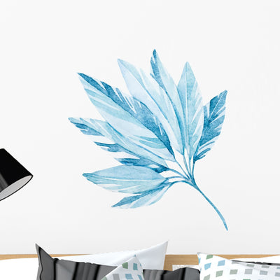 Watercolor Banana Leaf Wall Decal shown on a wall