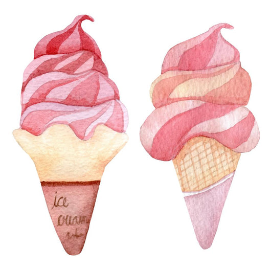 Ice cream watercolor illustration 