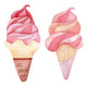 Ice cream watercolor illustration 