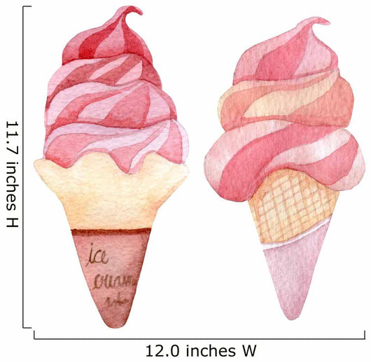 Ice cream watercolor illustration 