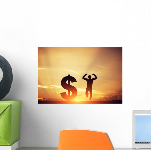 Man Jumping for Joy Wall Decal