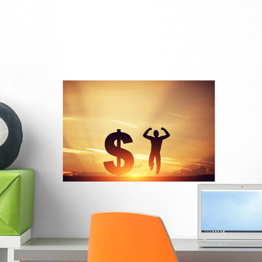 Man Jumping for Joy Wall Decal