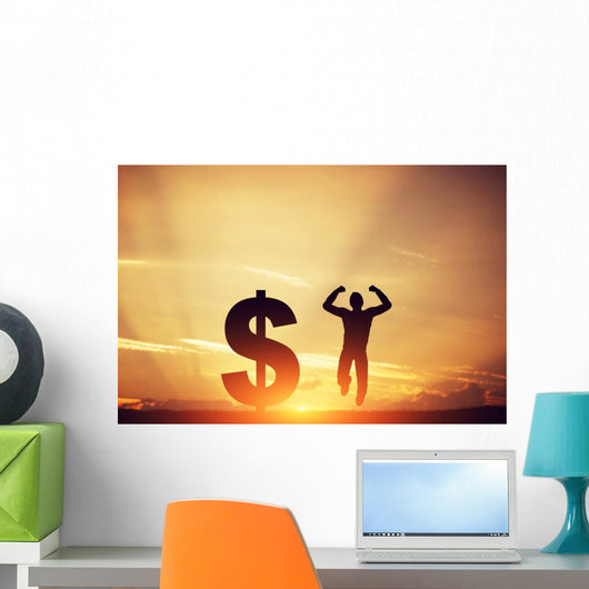 Man Jumping for Joy Wall Decal