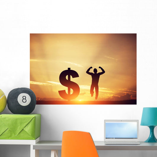 Man Jumping for Joy Wall Decal