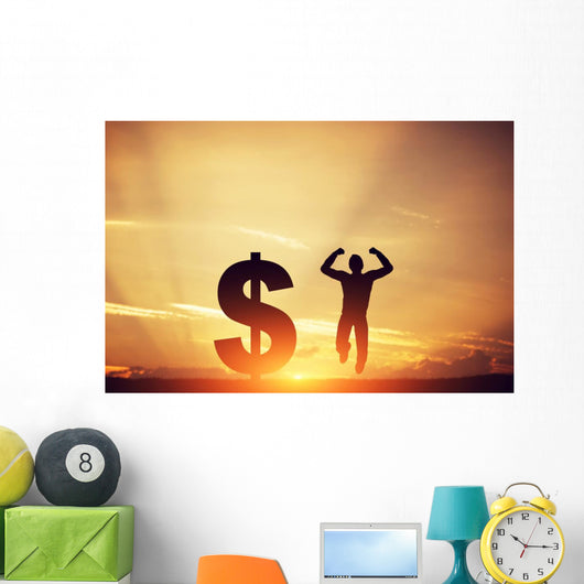 Man Jumping for Joy Wall Decal
