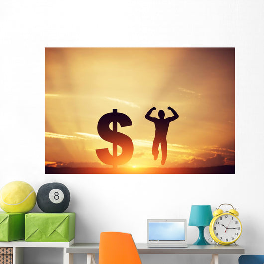Man Jumping for Joy Wall Decal