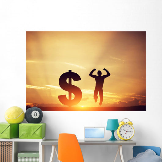Man Jumping for Joy Wall Decal