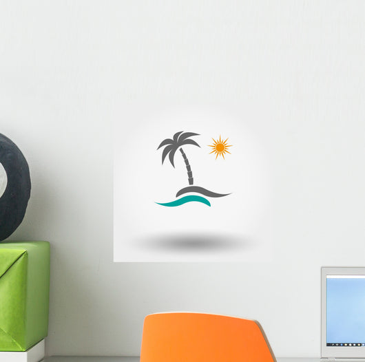 Palm and Sun Wall Decal