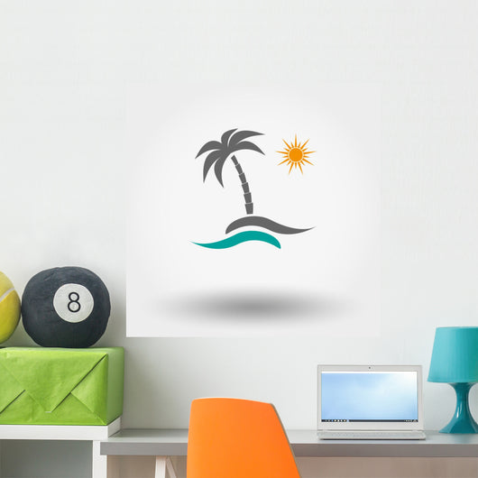 Palm and Sun Wall Decal