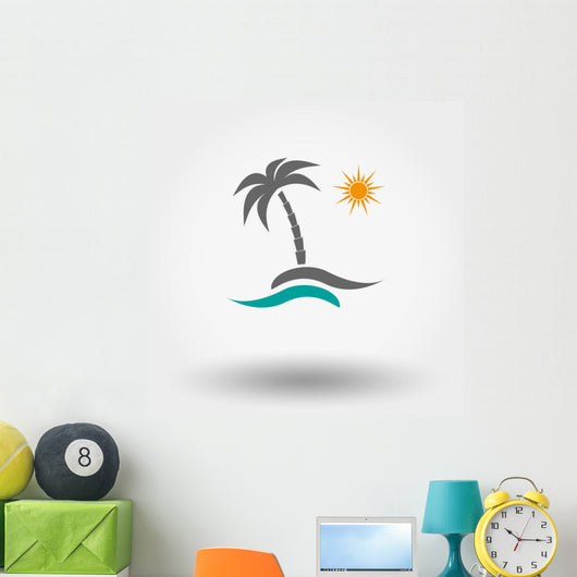 Palm and Sun Wall Decal