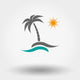 Palm and Sun Wall Decal