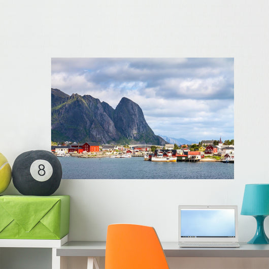 Scenic Town Reine Village Wall Decal
