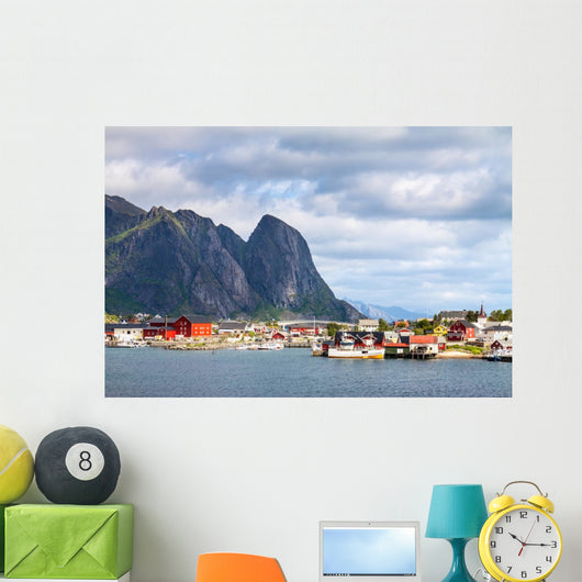 Scenic Town Reine Village Wall Decal