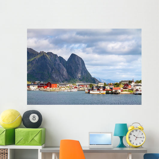Scenic Town Reine Village Wall Decal