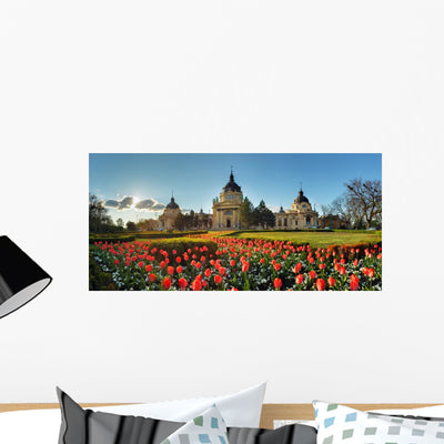 Budapest Spring Panorama Wall Decal shown on a wall