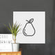 Pear Thin Line Icon Wall Decal