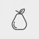 Pear Thin Line Icon Wall Decal