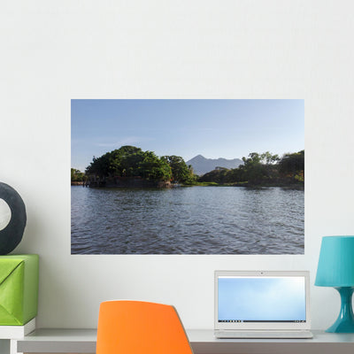 Island or Isletas Lake Wall Mural shown on a wall