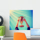 Man Holding up Gold Wall Decal