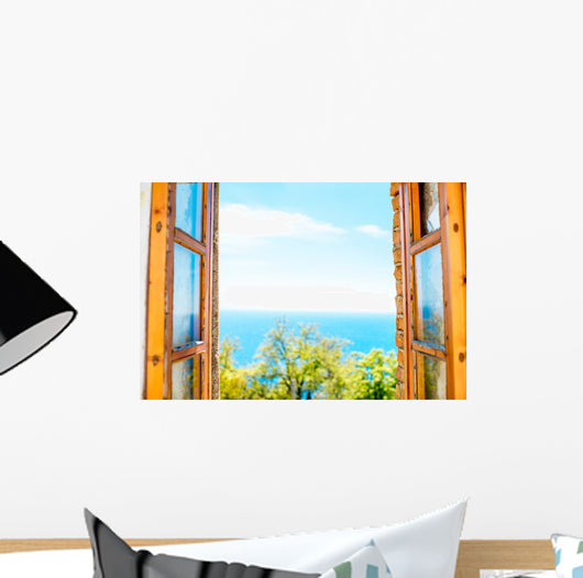 Window with Sea Wall Decal