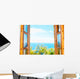 Window with Sea Wall Decal