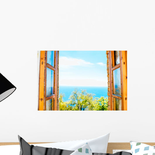 Window with Sea Wall Decal
