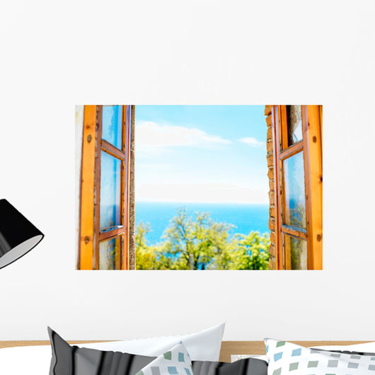 Window with Sea Wall Decal