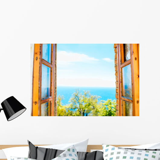 Window with Sea Wall Decal
