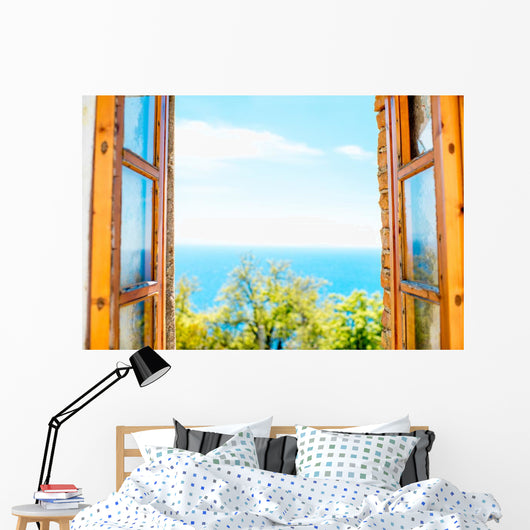 Window with Sea Wall Decal