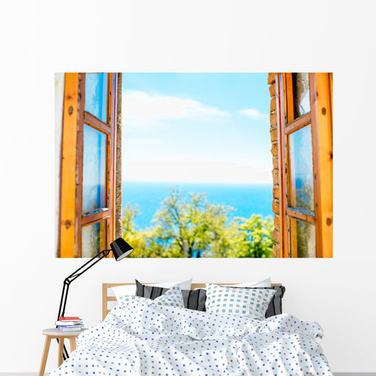Window with Sea Wall Decal