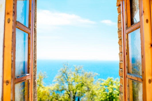 Window with Sea Wall Decal