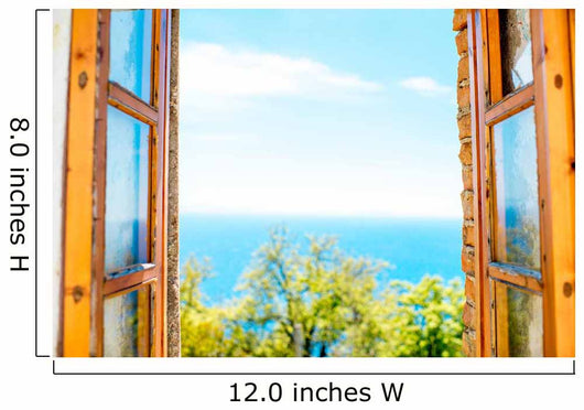 Window with Sea Wall Decal