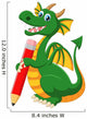 Cartoon Green Dragon Holding Wall Decal