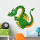 Carrtoon Funny Green Dragon Wall Decal