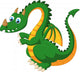Carrtoon Funny Green Dragon Wall Decal